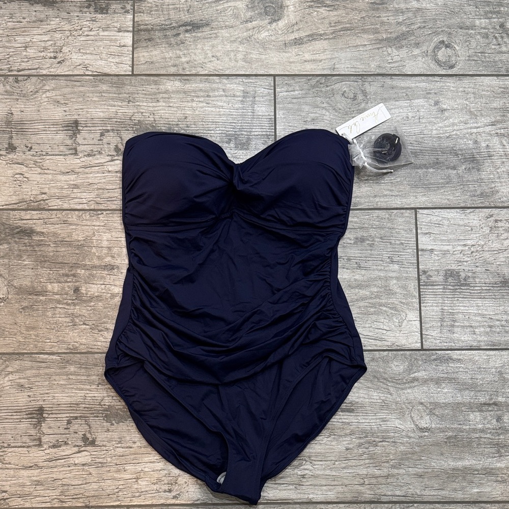 NWT Anne Cole Midnight Blue One-Piece Swimsuit